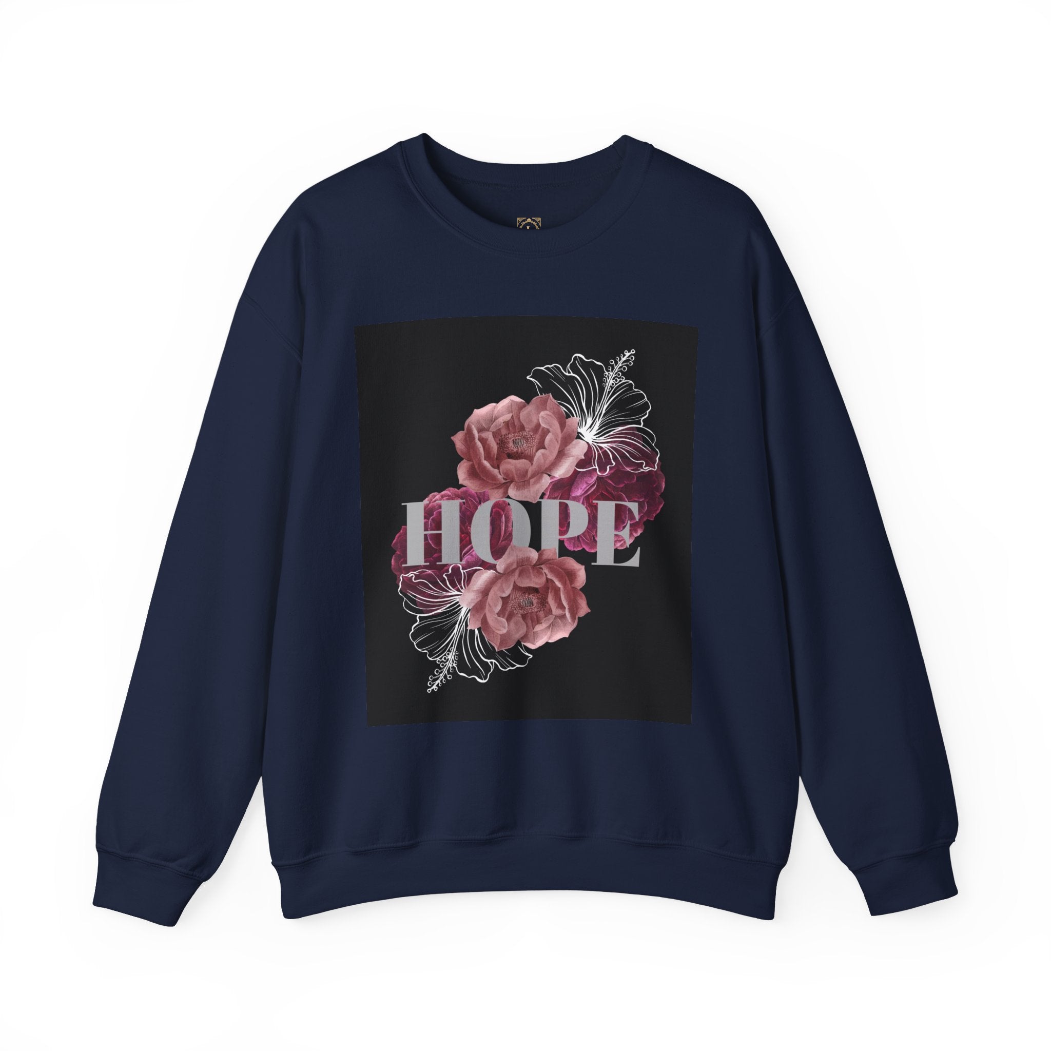 Hope Floral Crewneck Sweatshirt — 'HOPE' Vintage Rose Graphic