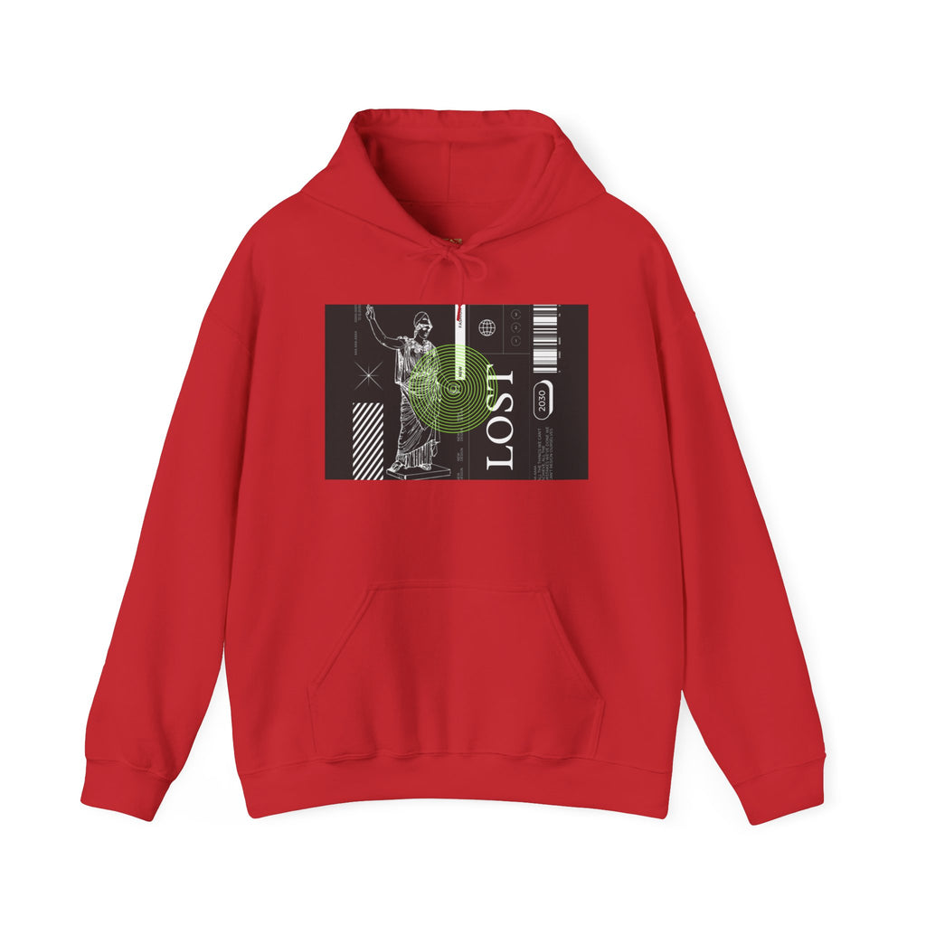 Lost World Hoodie — Vaporwave Glitch Graphic Pullover