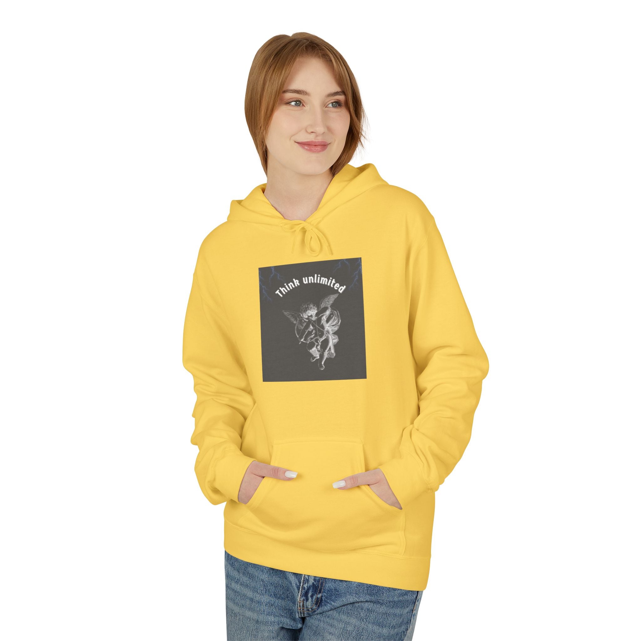 Think Unlimited Hoodie — Inspirational Angel Graphic Pullover