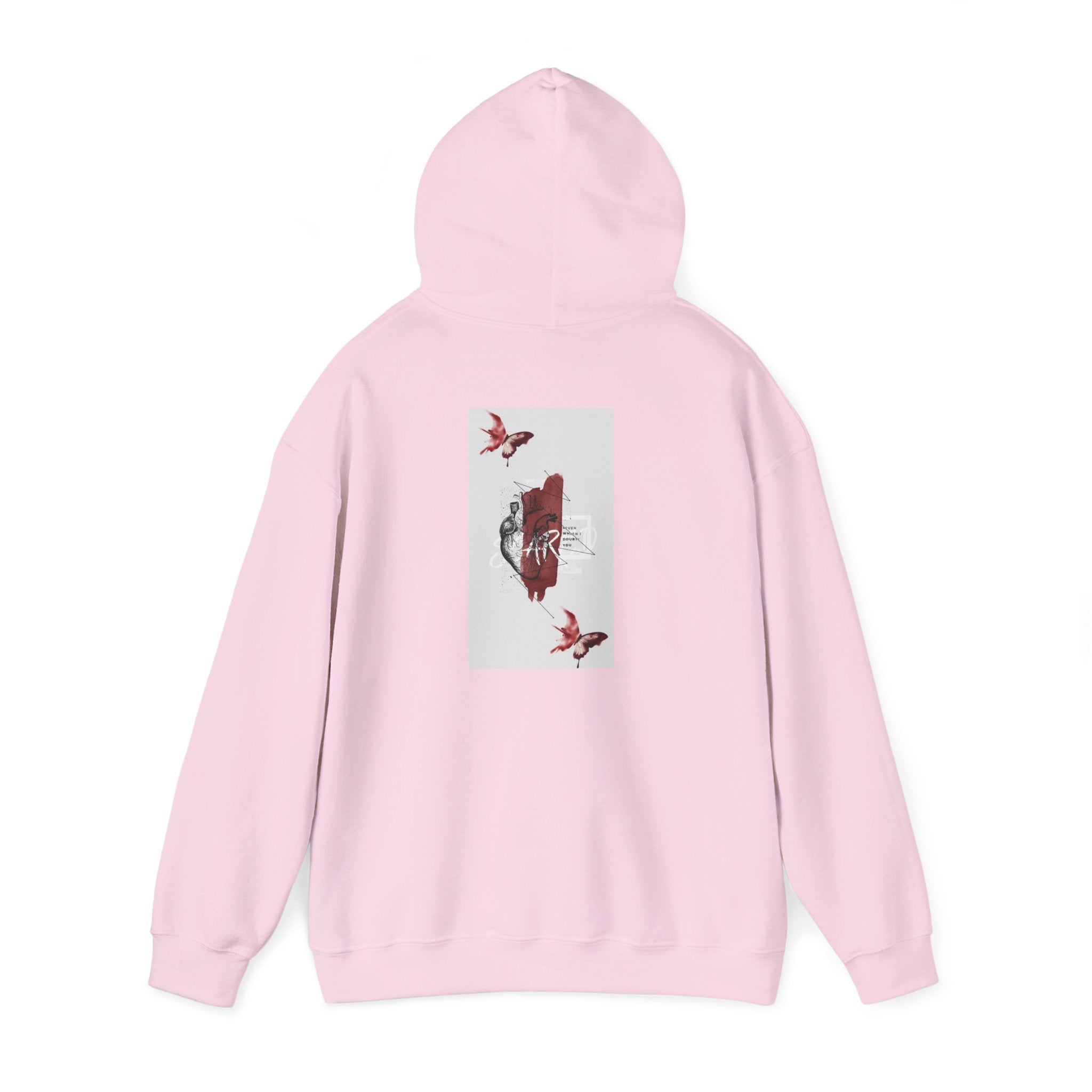 Hoodie — Romantic Red Rose & Butterflies Graphic Hoodie