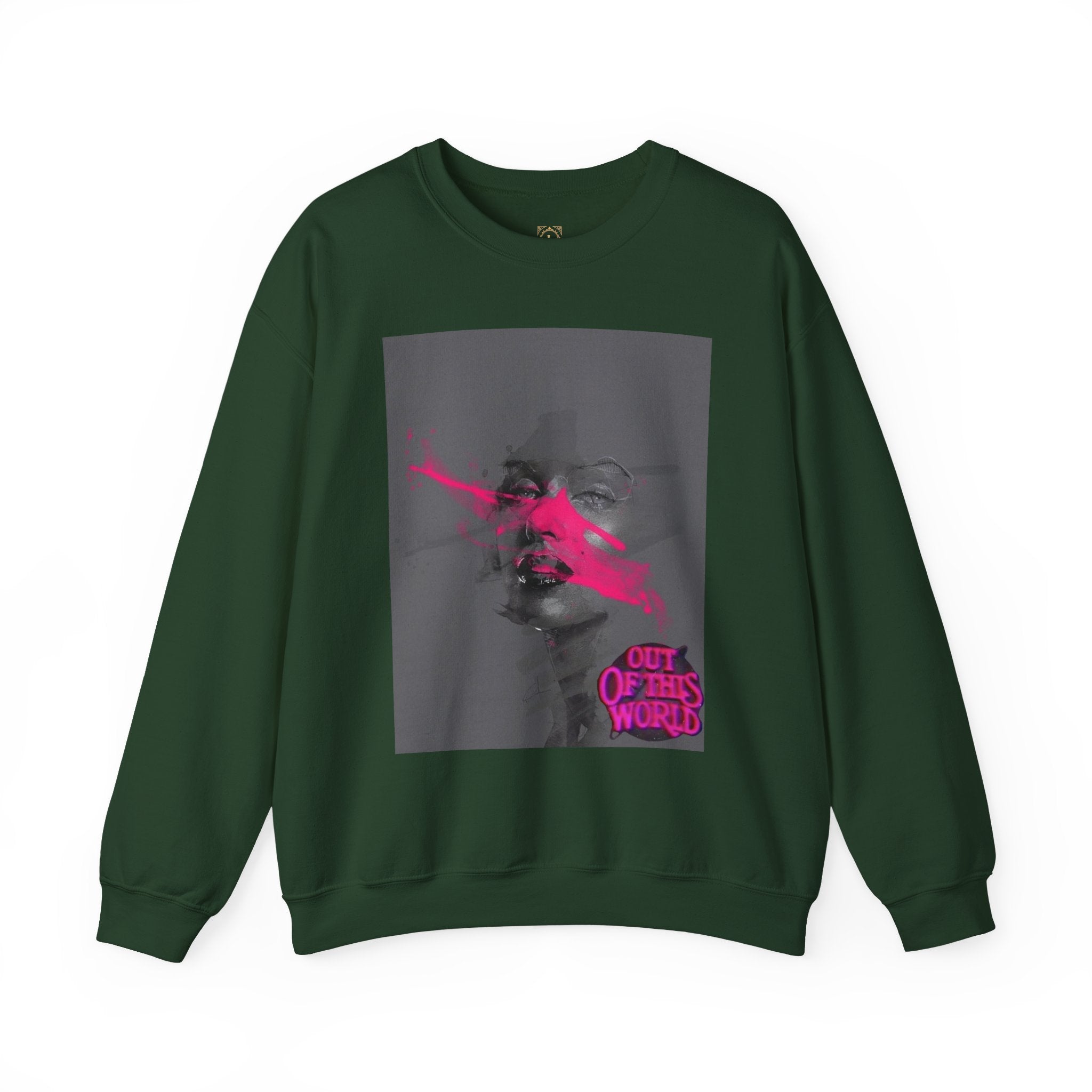 Graphic Sweatshirt — 'Out of This World' Neon Portrait Crewneck