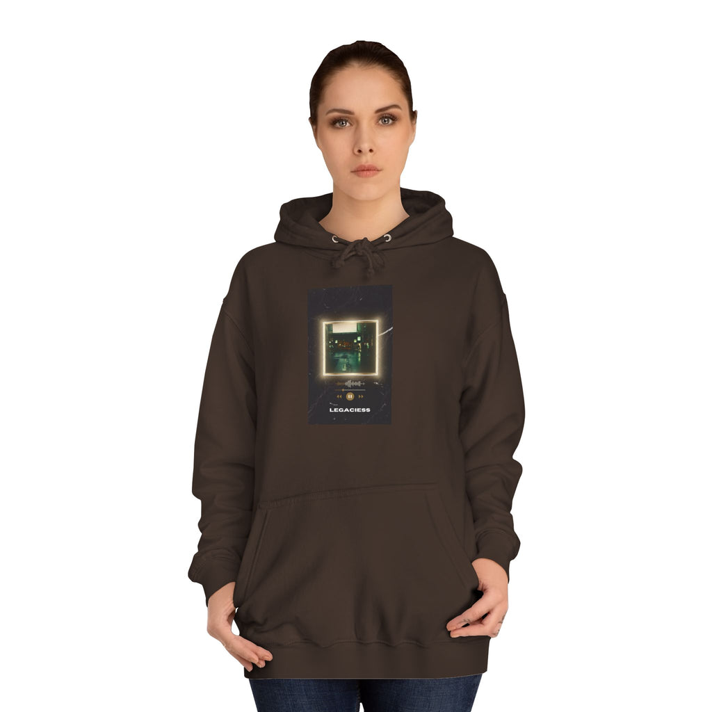 College Hoodie — Retro Neon Square Album Art Design