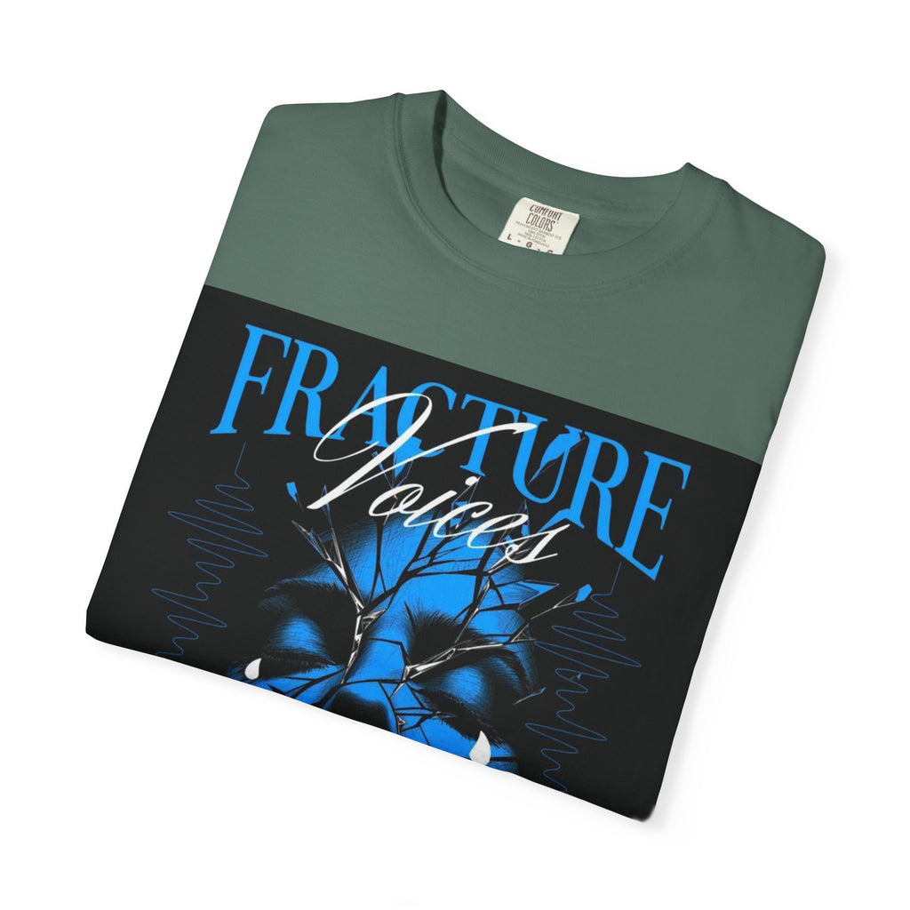Graphic T-Shirt — "Fracture Voices" Blue Face Design (Back "Legaciess" Logo)