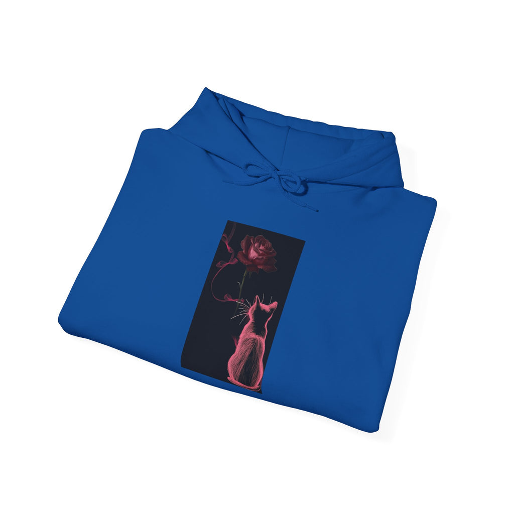 Cat Moonlight Hoodie — Neon Pink Cat Silhouette Sweatshirt