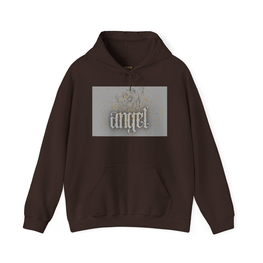 Angel Gothic Hoodie — White Graphic Hooded Sweatshirt