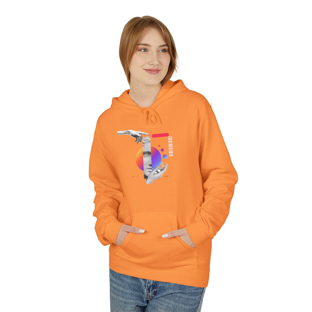 Hoodie — Abstract Hands & Gradient Orb Art Sweatshirt