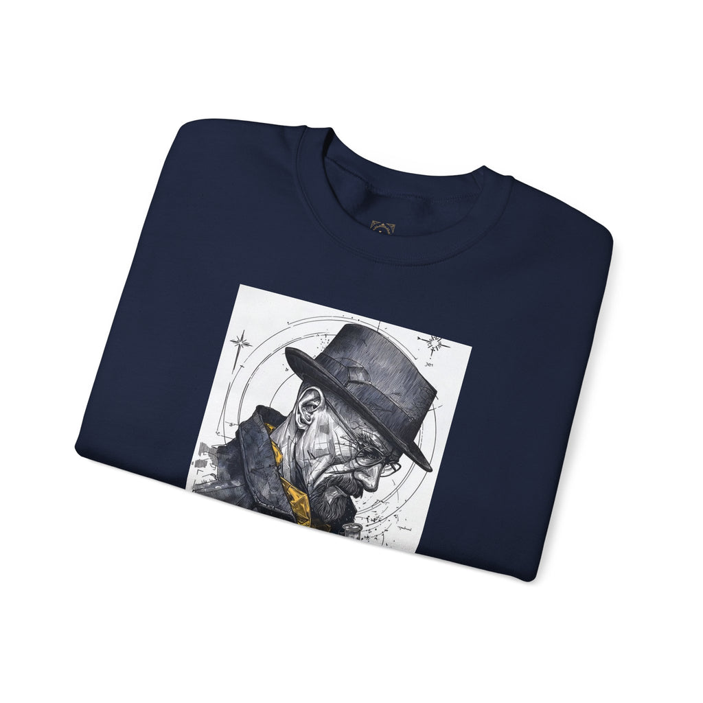 Crewneck Sweatshirt — Heisenberg Portrait with Blue Crystal Art
