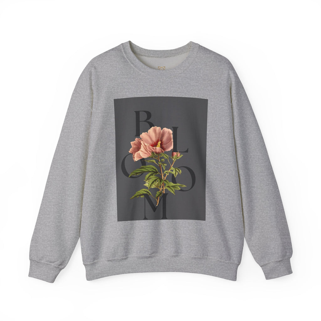 Floral Bloom Sweatshirt — Vintage Pink Flower Graphic Crewneck