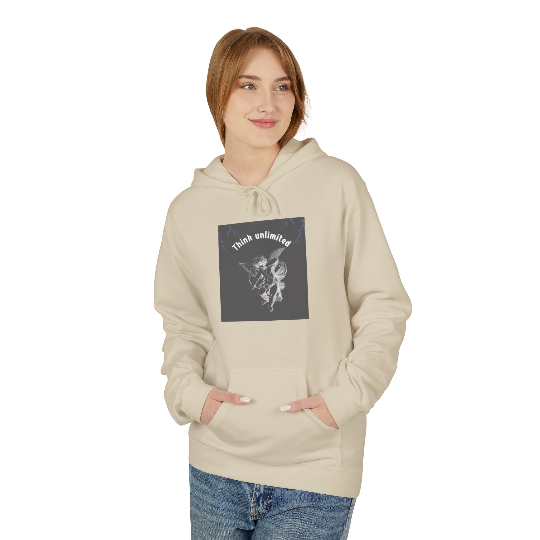 Think Unlimited Hoodie — Inspirational Angel Graphic Pullover