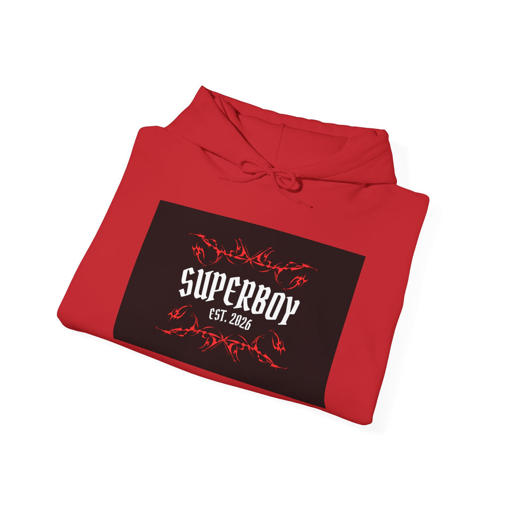 Superboy Hoodie — Vintage Crest 'Superboy Est. 2026' Graphic Pullover