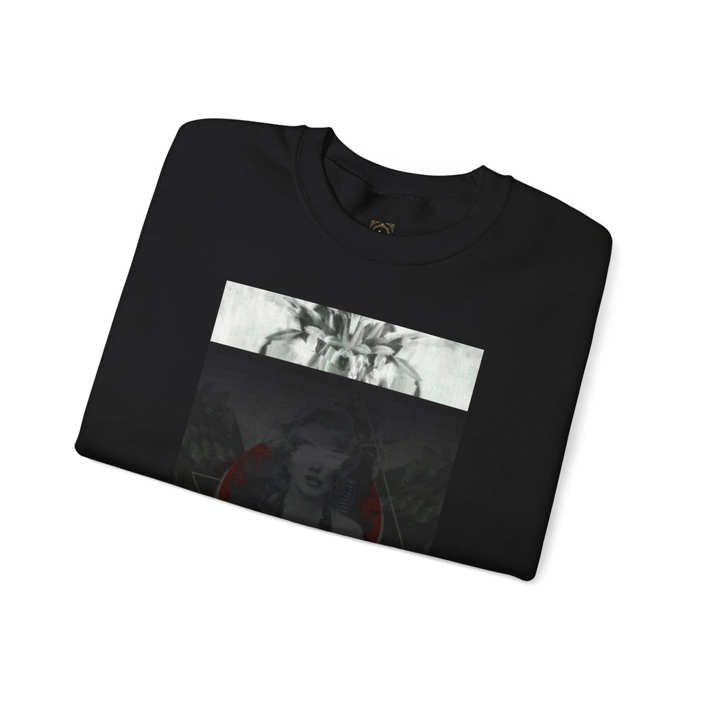 Crewneck Sweatshirt — Dark Abstract Chest Print with 'Legaciess' Gold Back Logo
