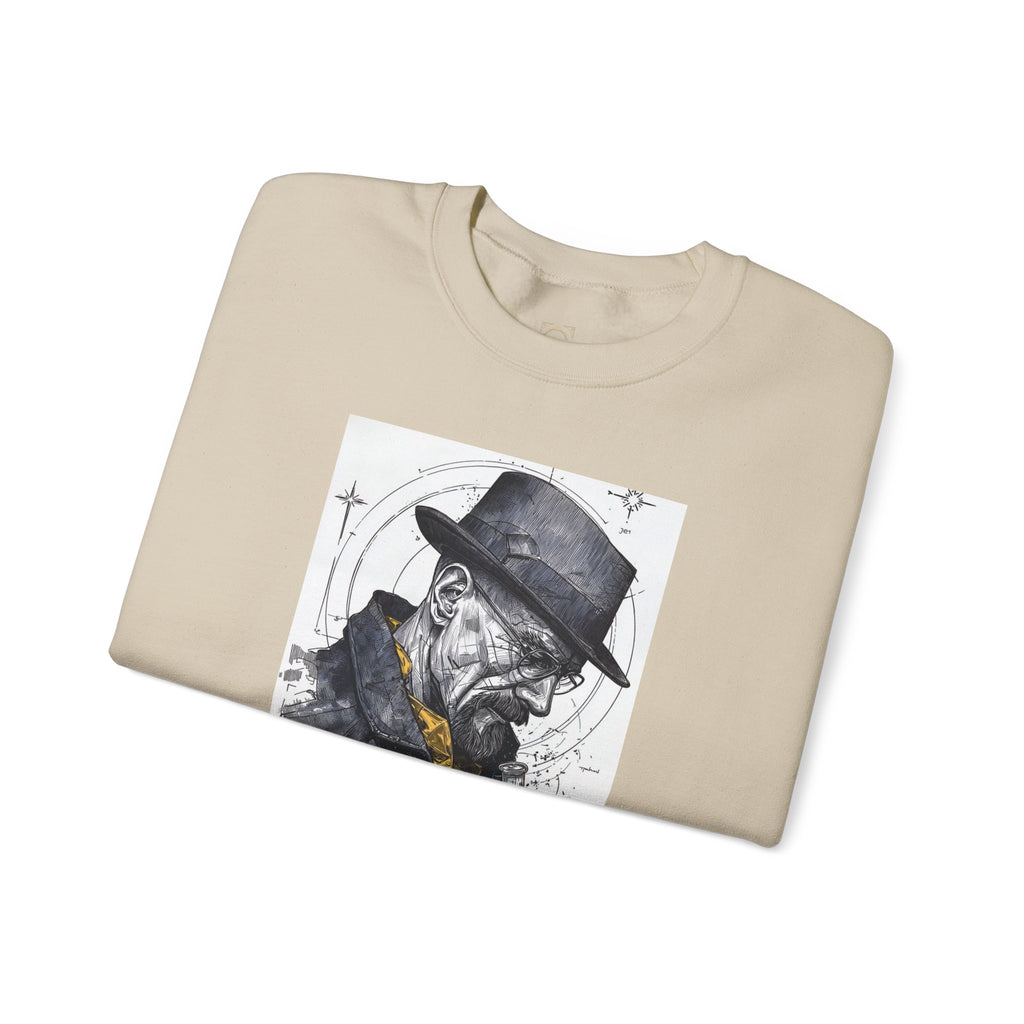 Crewneck Sweatshirt — Heisenberg Portrait with Blue Crystal Art