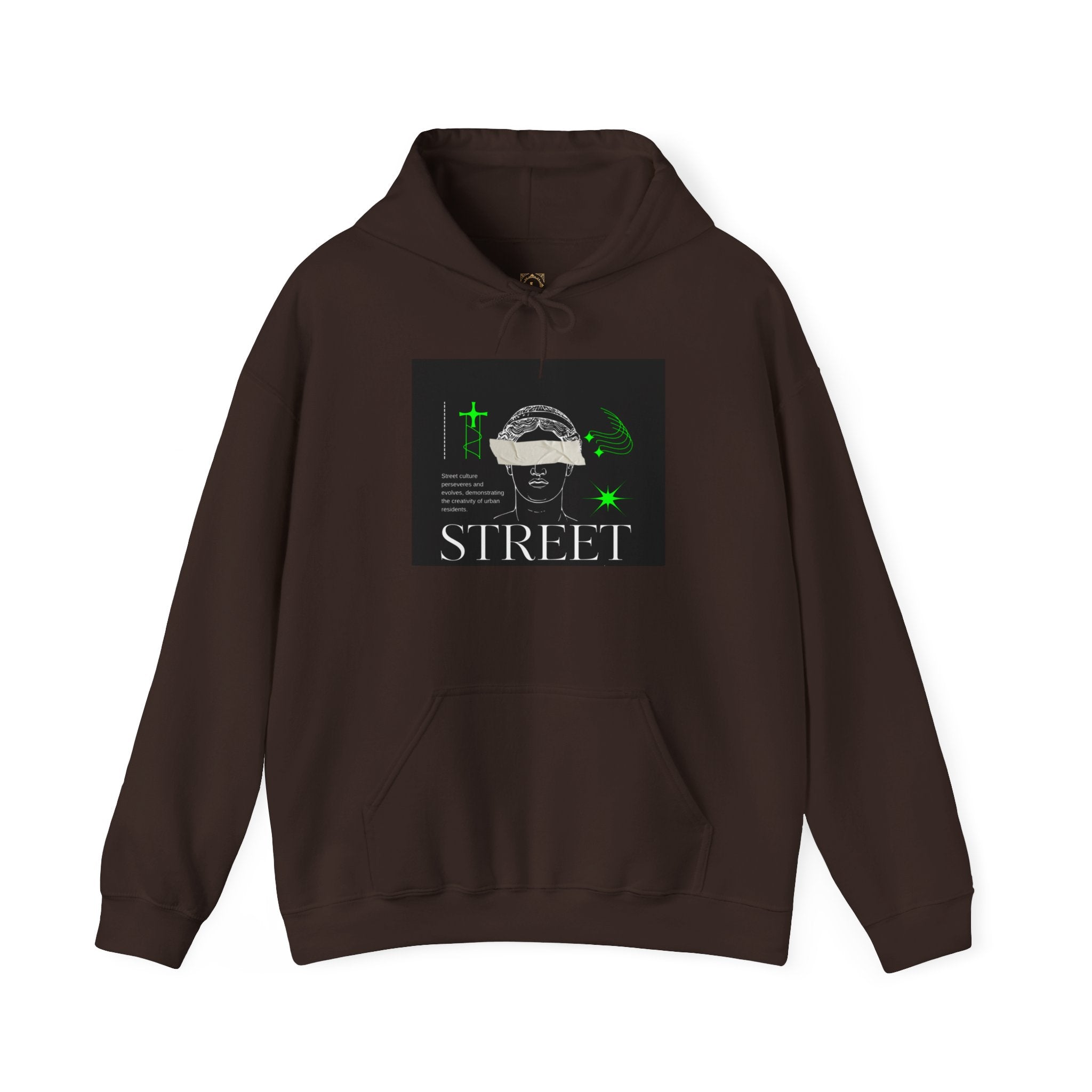 Street Culture Hoodie — Neon Green Graphic Urban Skull Sweatshirt