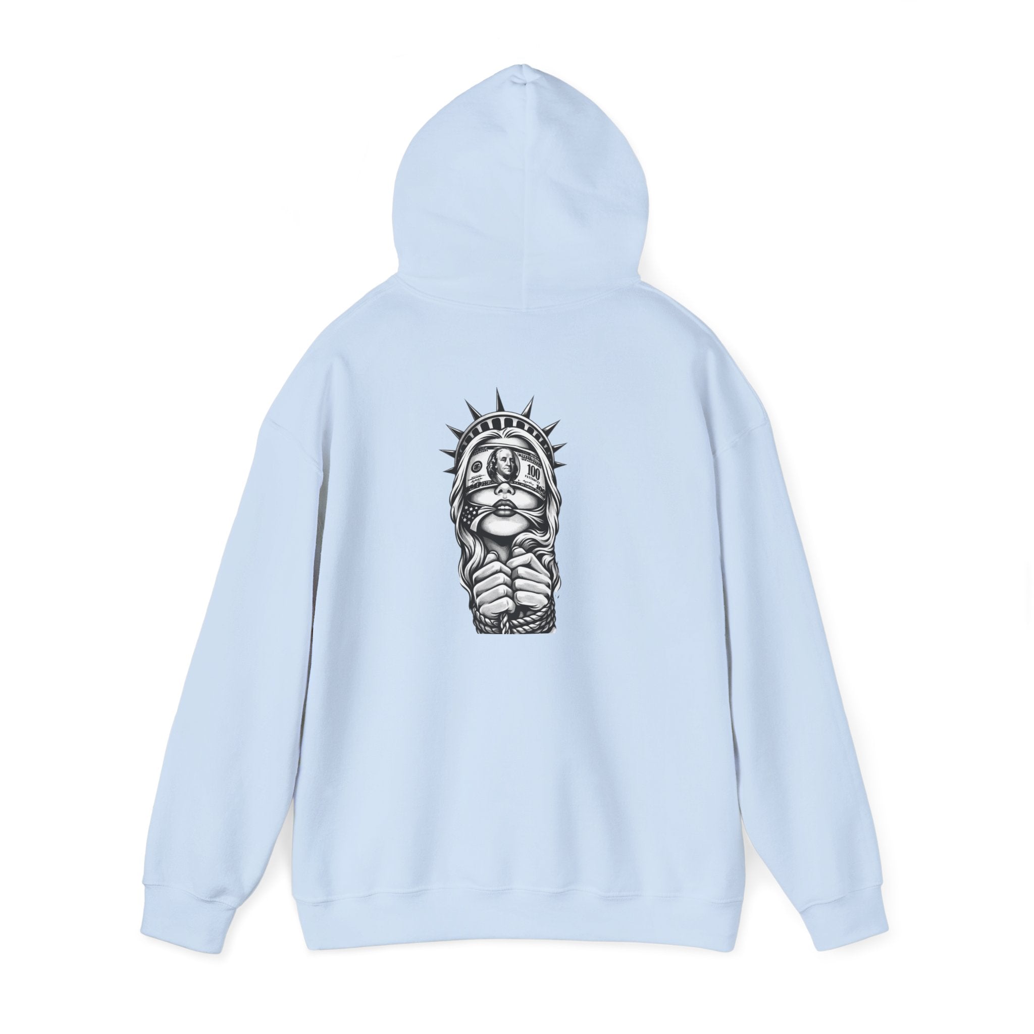 Statue of Liberty Prayer Hands Hoodie — Gothic Liberty Graphic Sweatshirt
