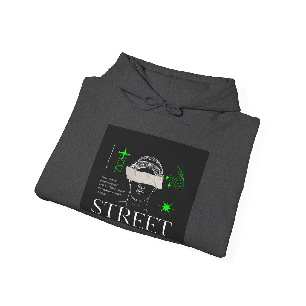 Street Culture Hoodie — Neon Green Graphic Urban Skull Sweatshirt
