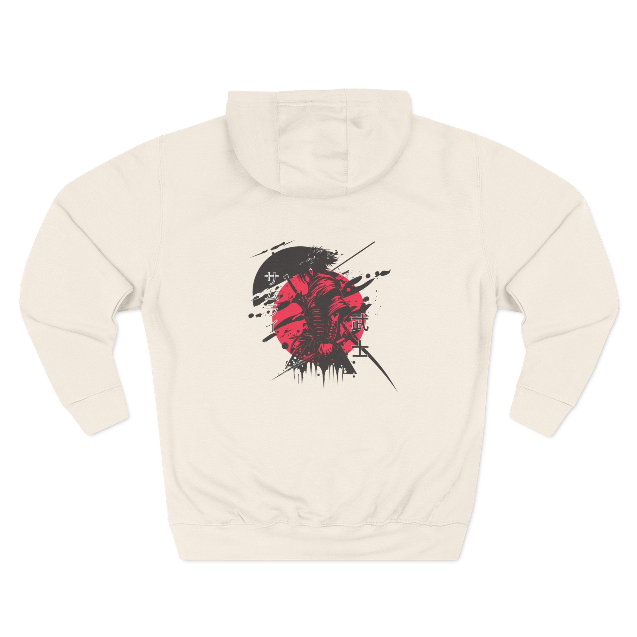 Grunge Rising Hoodie — Red Sun Graphic Fleece Hoodie