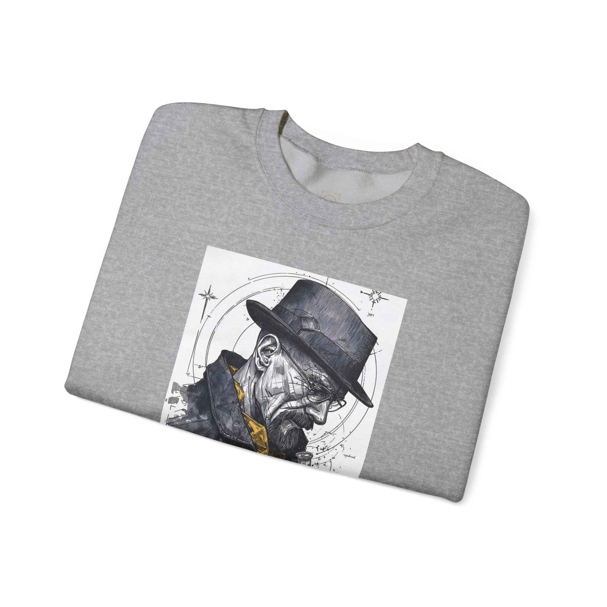 Crewneck Sweatshirt — Heisenberg Portrait with Blue Crystal Art