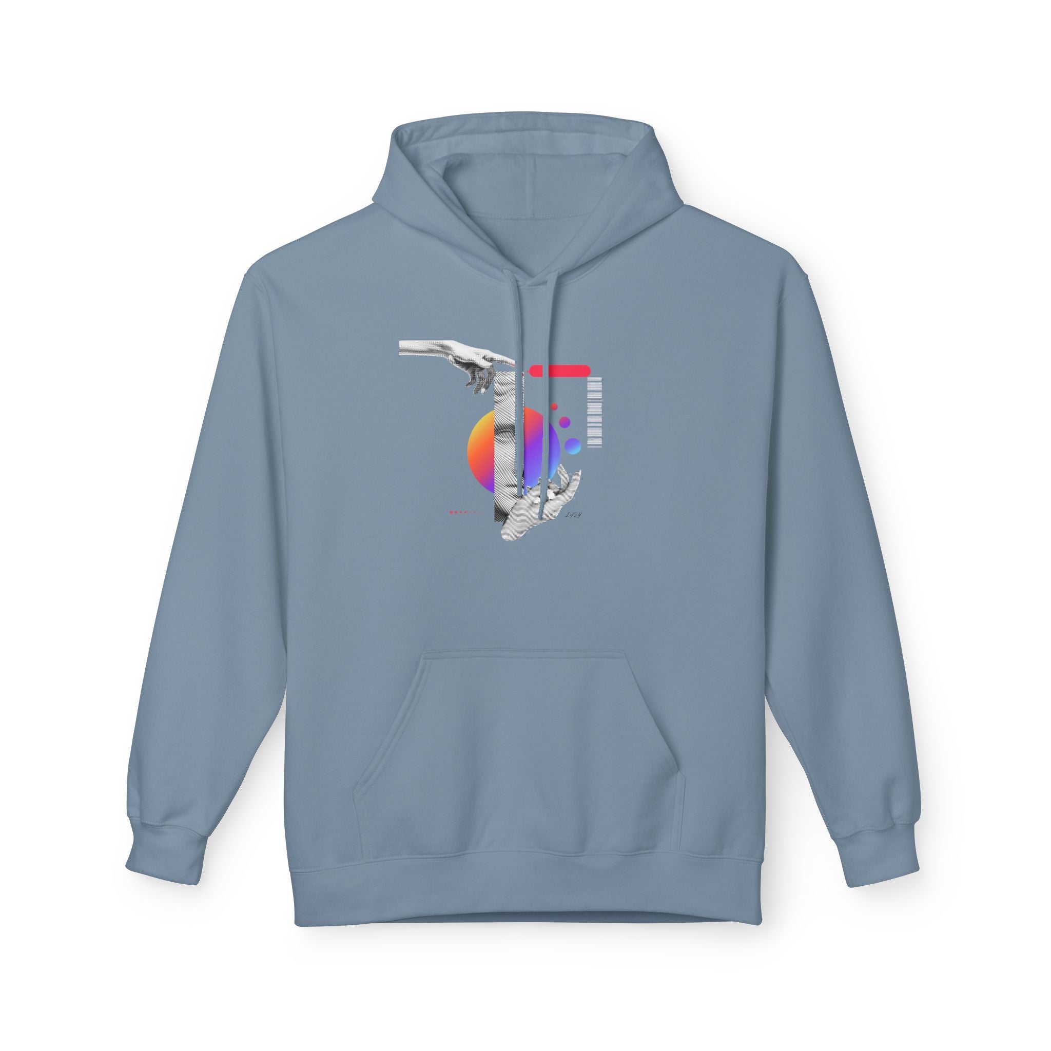 Hoodie — Abstract Hands & Gradient Orb Art Sweatshirt