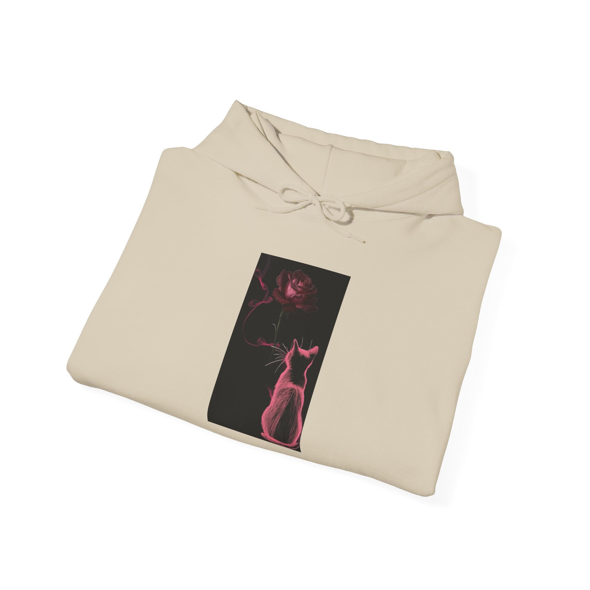Cat Moonlight Hoodie — Neon Pink Cat Silhouette Sweatshirt