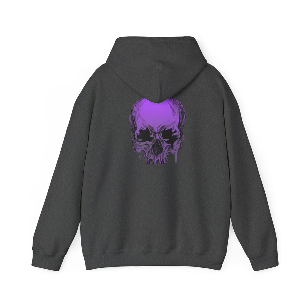 Purple Drip Skull Hoodie — Gothic Streetwear Pullover