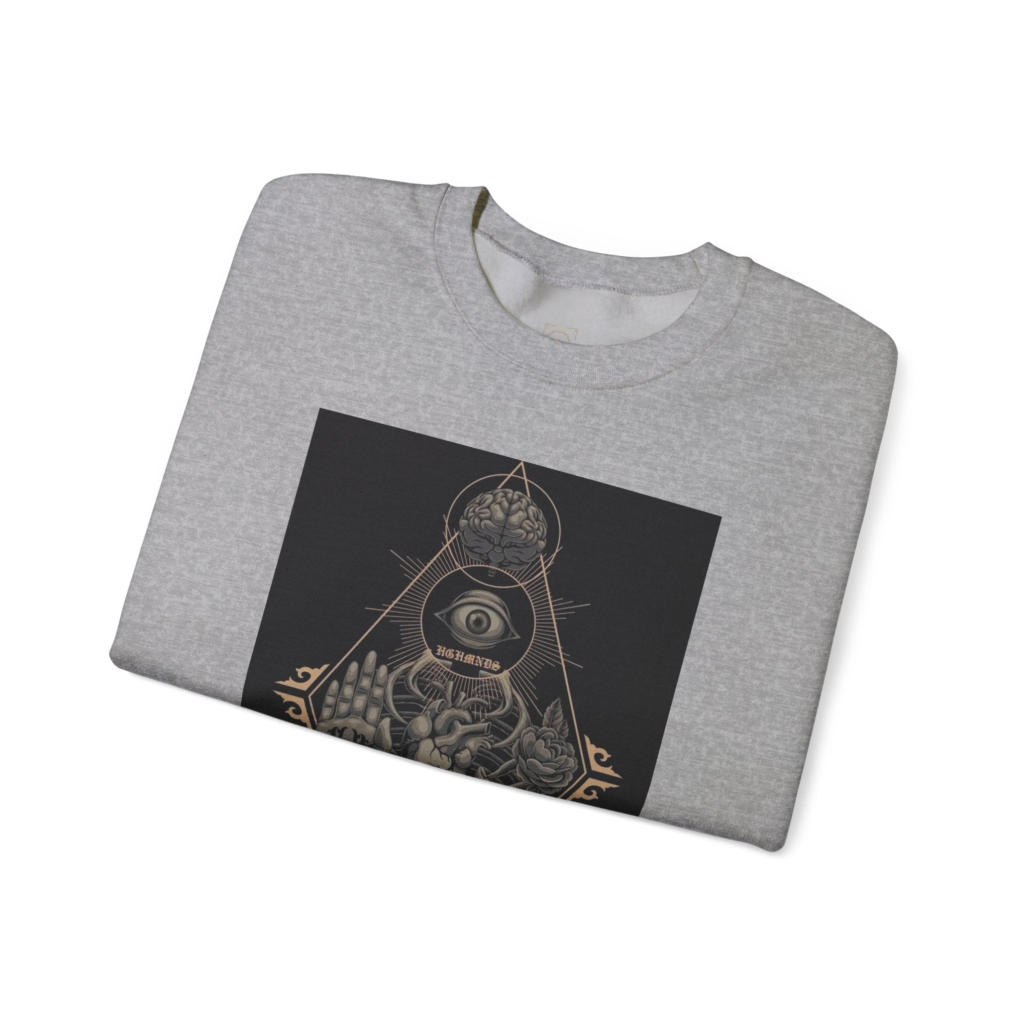 Crewneck Sweatshirt — Occult Skeleton Eye Graphic