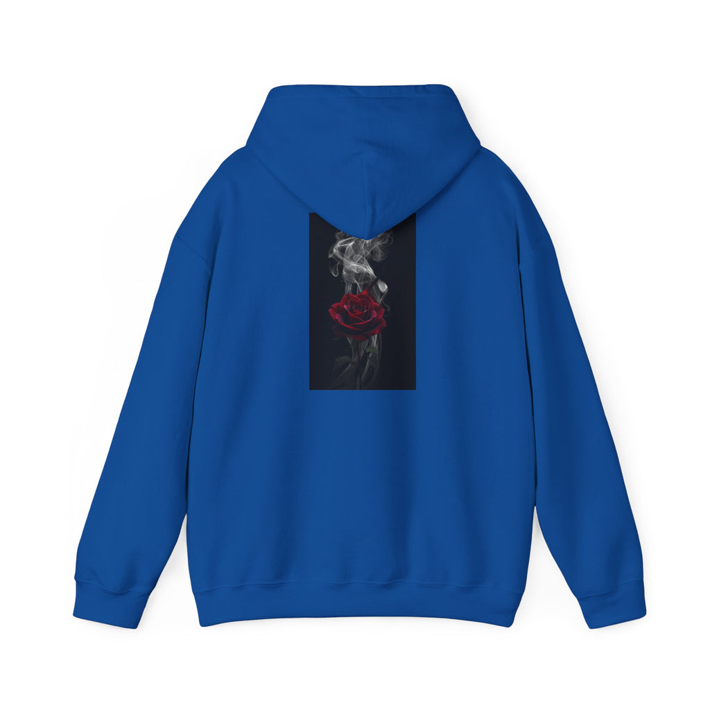 Smoky Red Rose Hoodie — Gothic Floral Hooded Sweatshirt