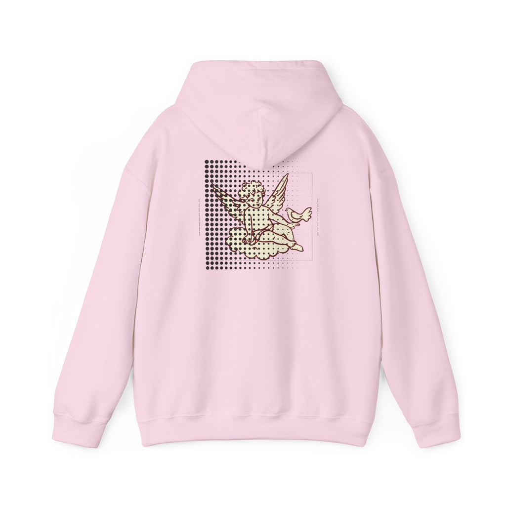 Cherub Dot Art Hoodie — Vintage Angel Graphic Pullover