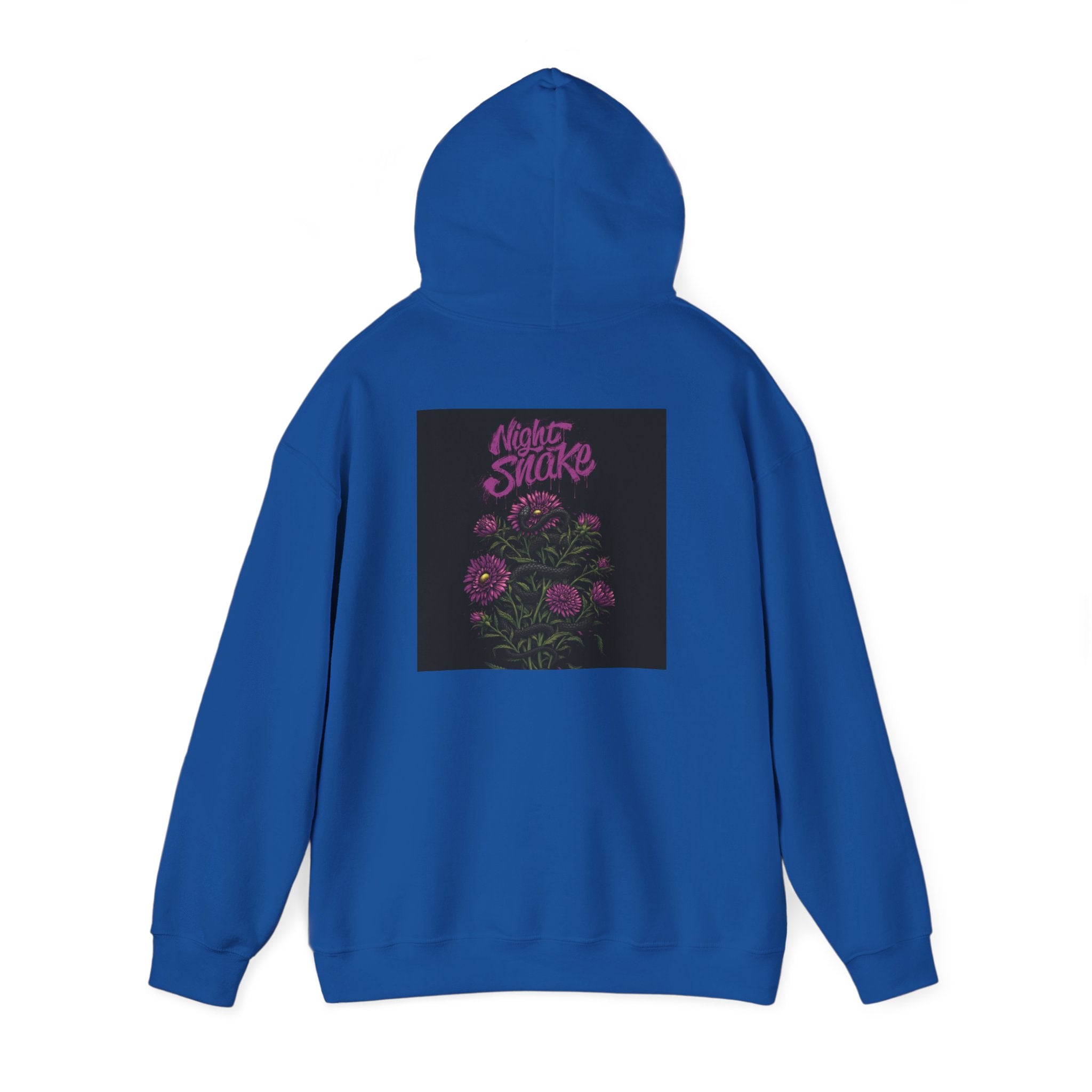 Floral Snake Hoodie — Dark Rose Garden Graphic Sweatshirt