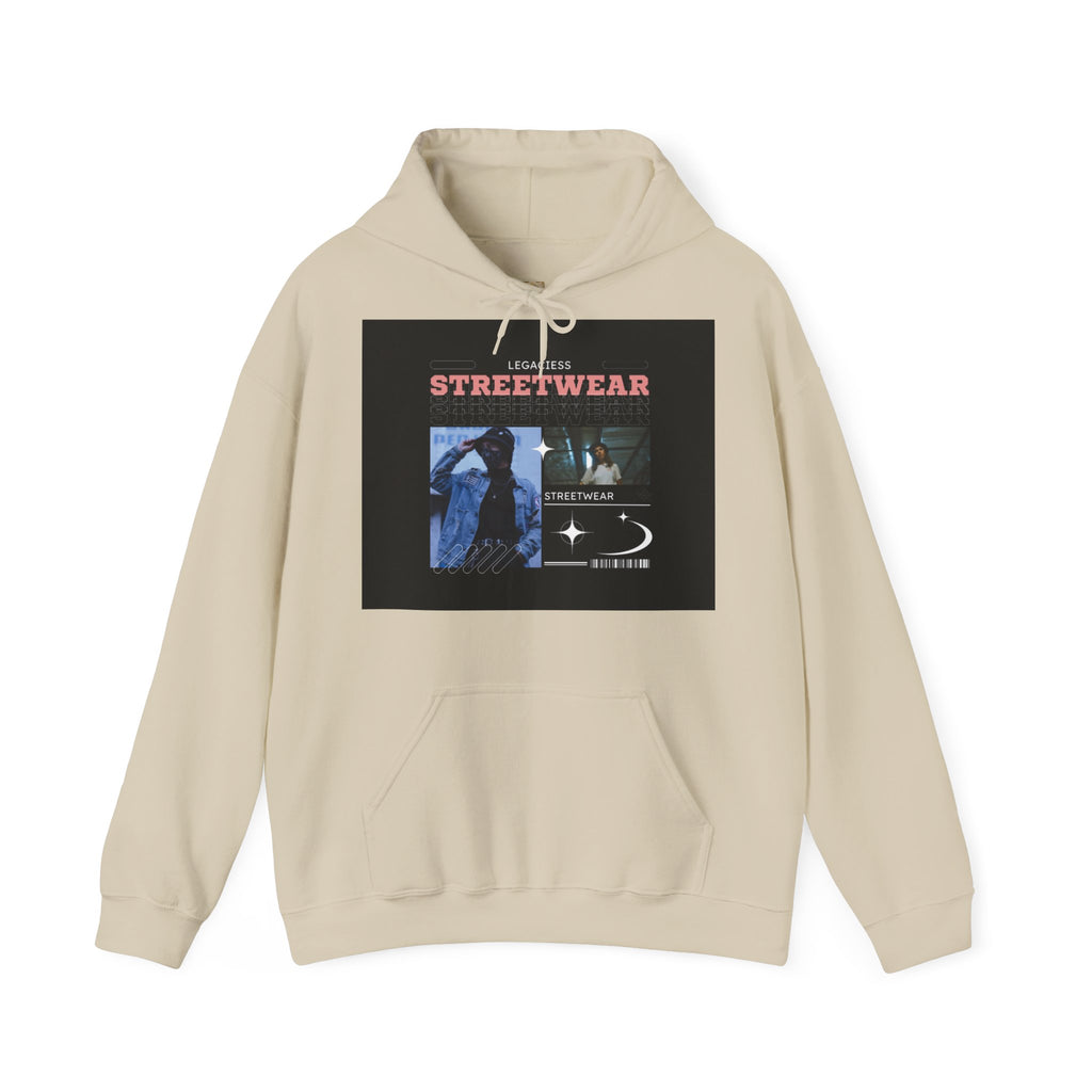 Streetwear Collage Hoodie — Retro Urban Graphic Sweatshirt