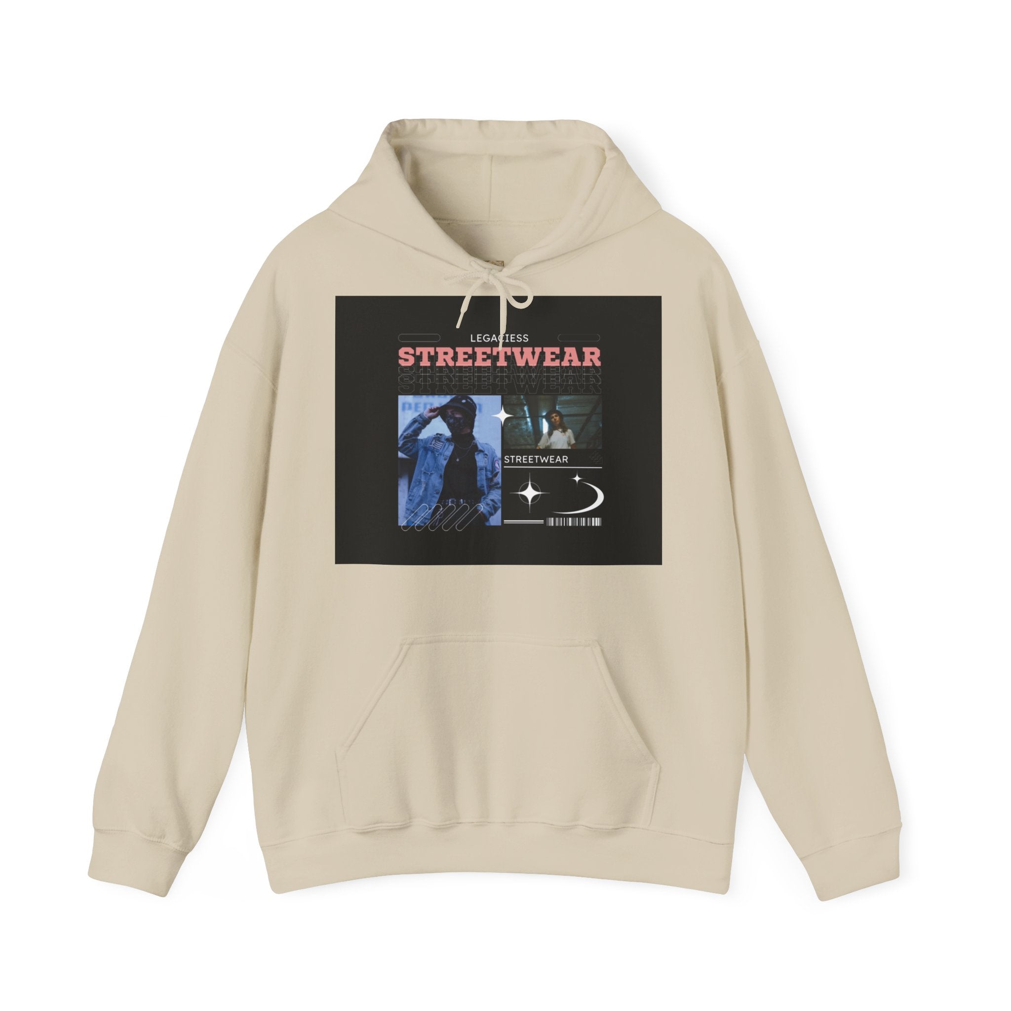 Streetwear Collage Hoodie — Retro Urban Graphic Sweatshirt
