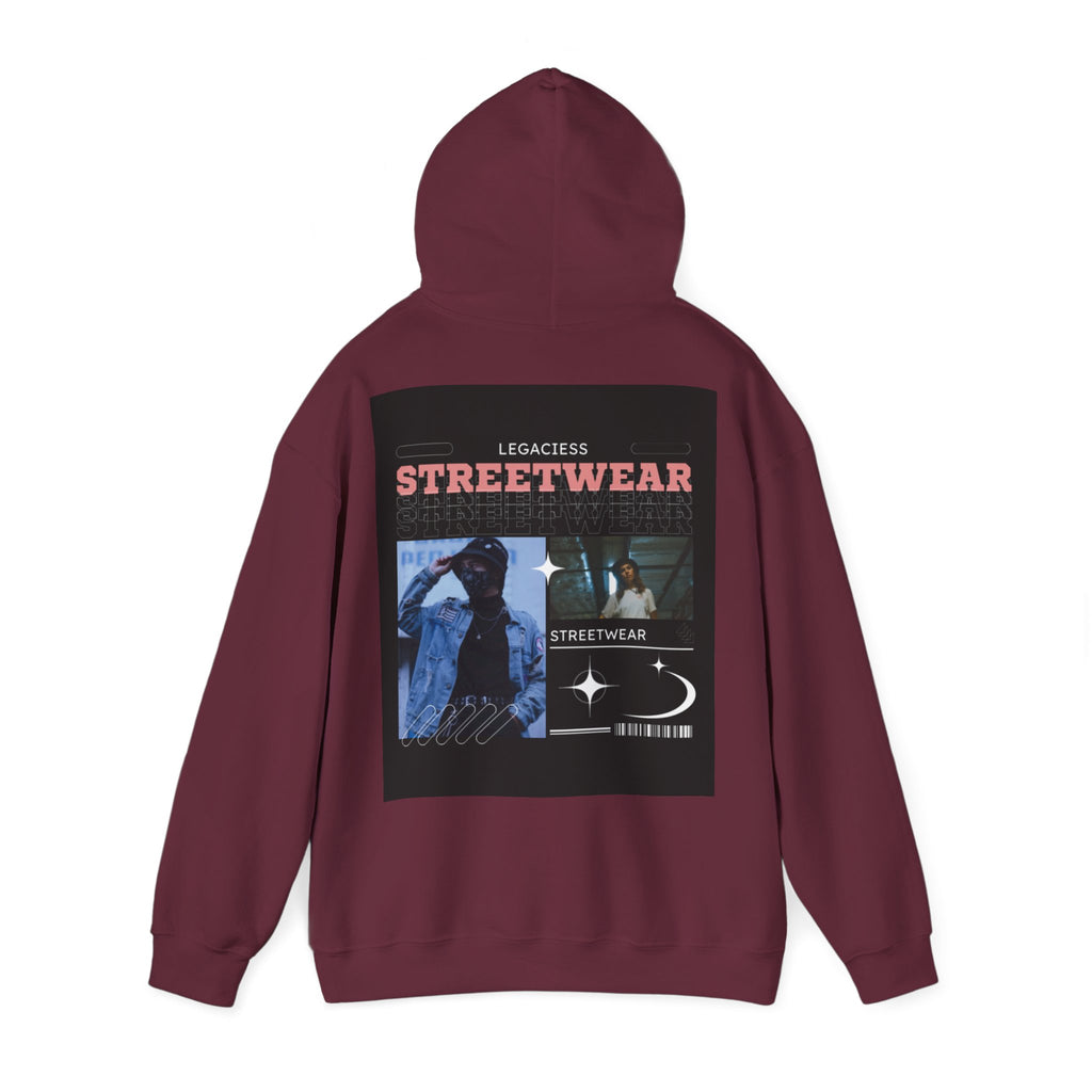 Streetwear Collage Hoodie — Retro Urban Graphic Sweatshirt