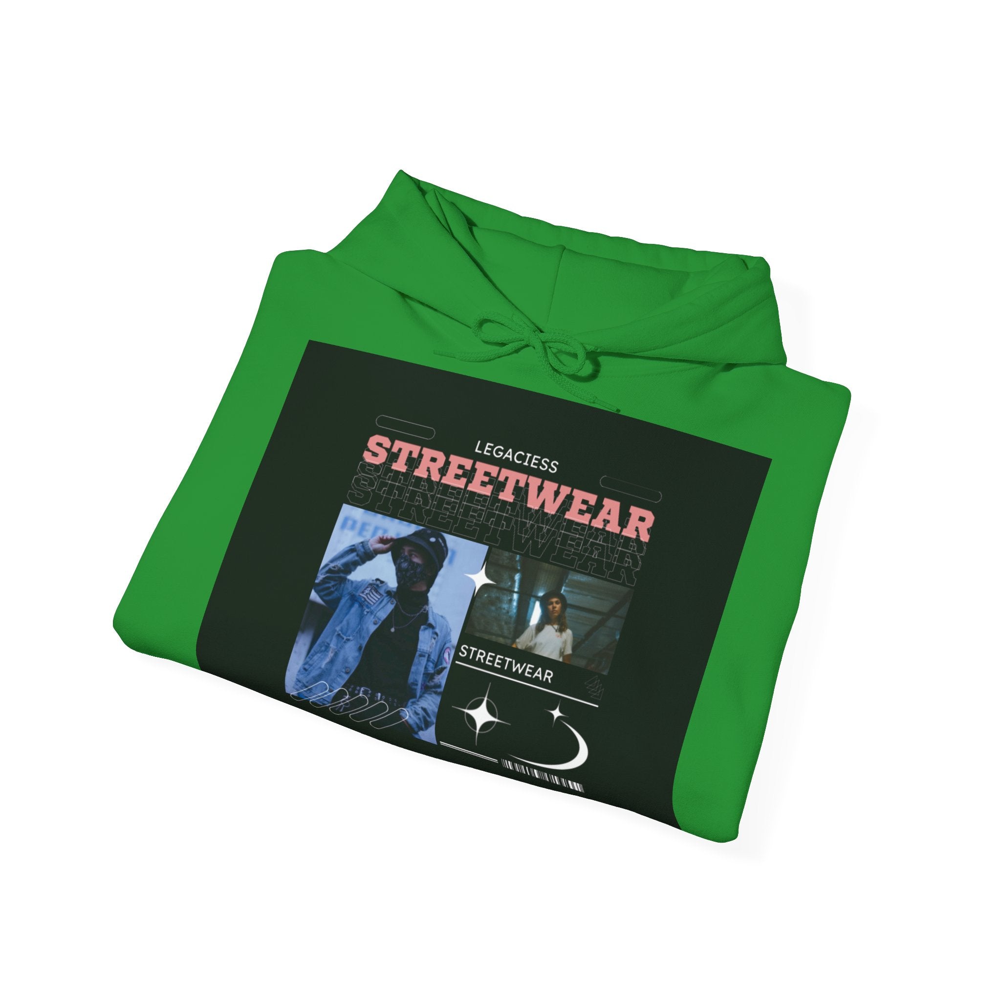 Streetwear Collage Hoodie — Retro Urban Graphic Sweatshirt