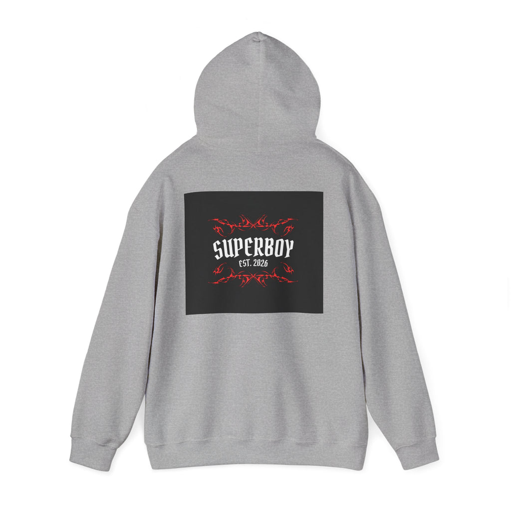 Superboy Hoodie — Vintage Crest 'Superboy Est. 2026' Graphic Pullover