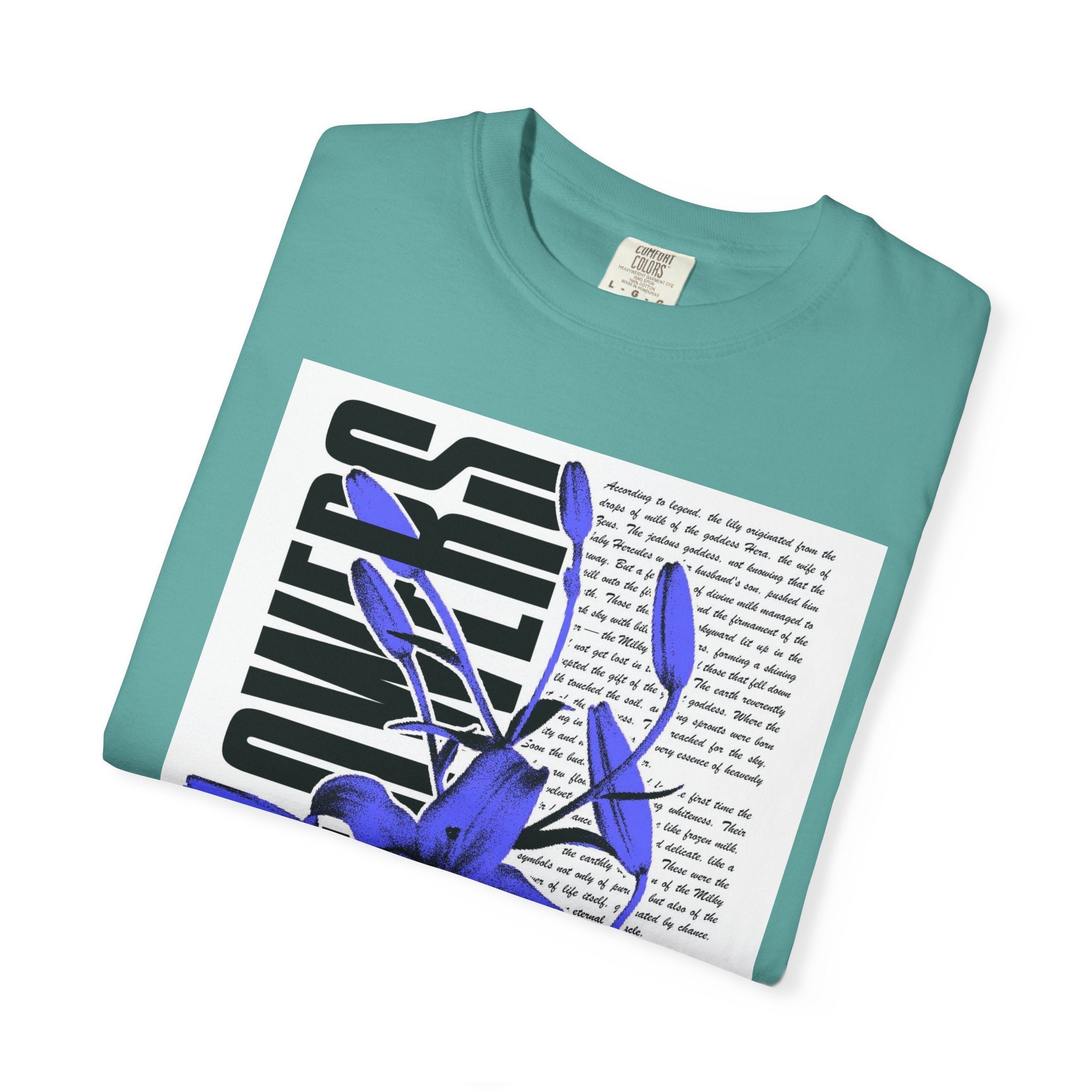 Floral Legacy Graphic T-Shirt — Bold Blue Orchid Design