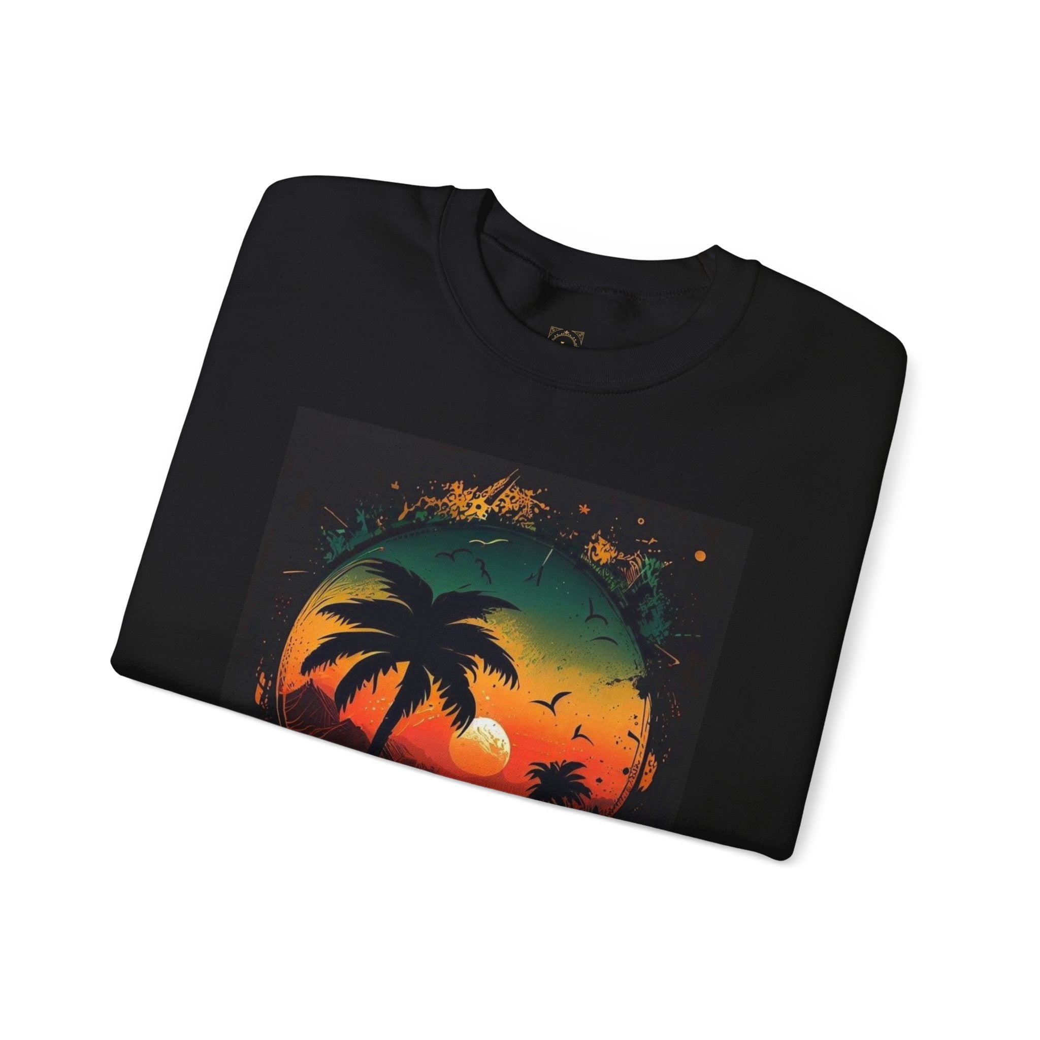 Sunset Island Sweatshirt — Tropical Palm Sunset Crewneck
