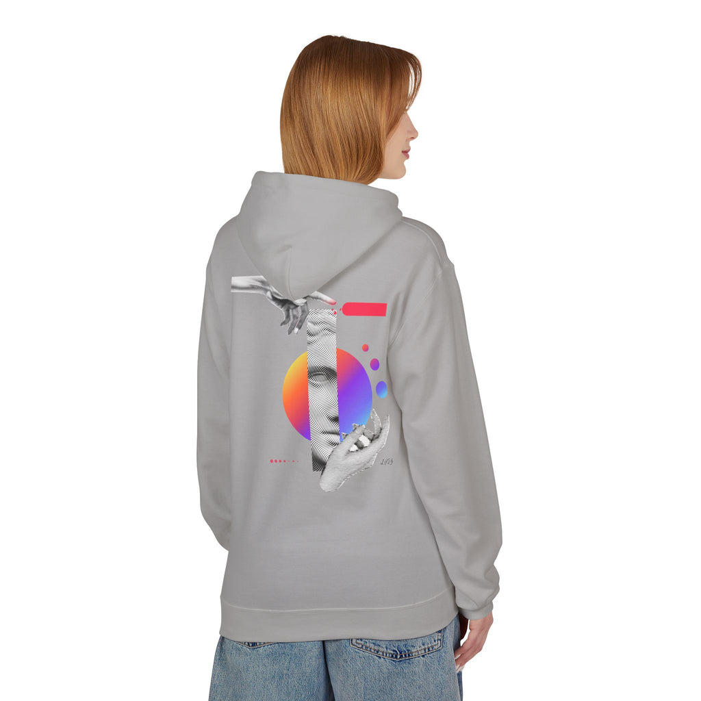 Hoodie — Abstract Hands & Gradient Orb Art Sweatshirt