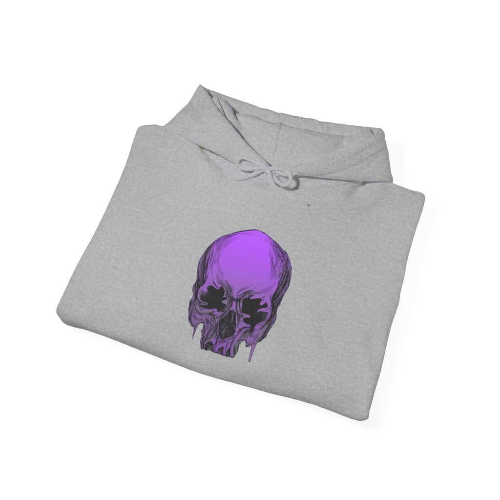 Purple Drip Skull Hoodie — Gothic Streetwear Pullover