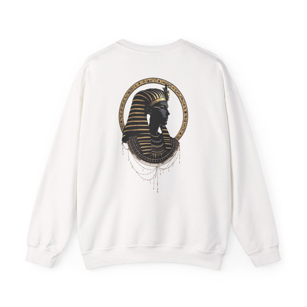 Egyptian Pharaoh Crewneck Sweatshirt — Gold & Black Tutankhamun Profile