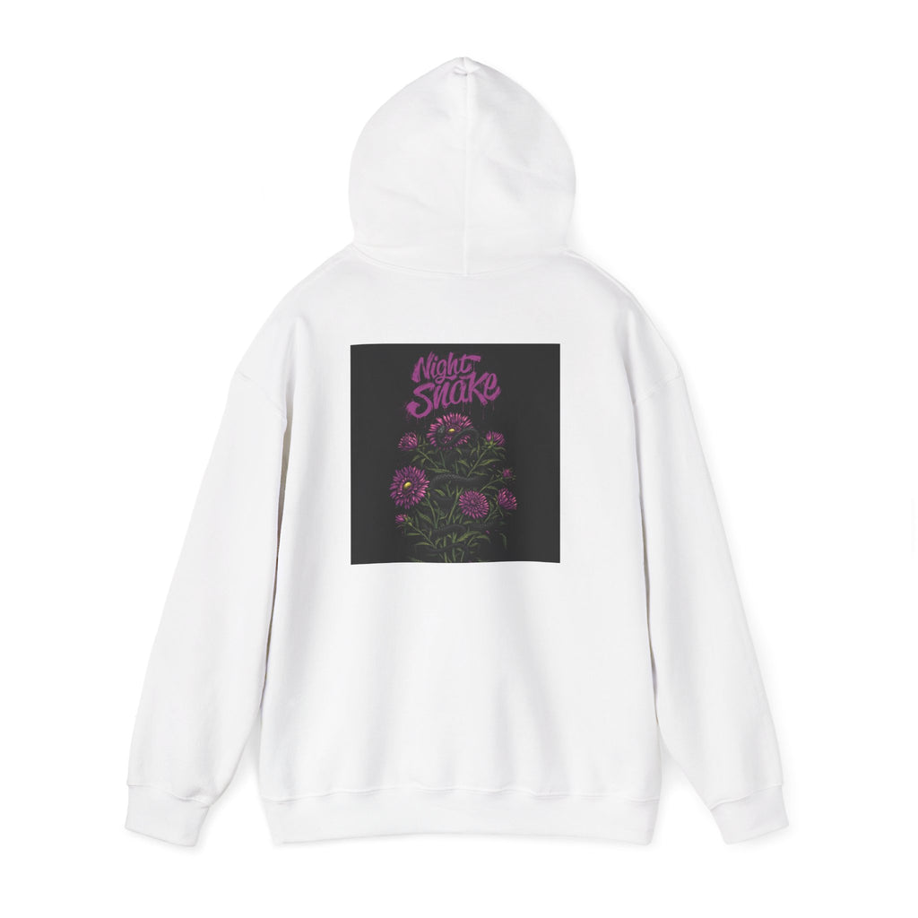 Floral Snake Hoodie — Dark Rose Garden Graphic Sweatshirt