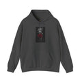 Smoky Red Rose Hoodie — Gothic Floral Hooded Sweatshirt