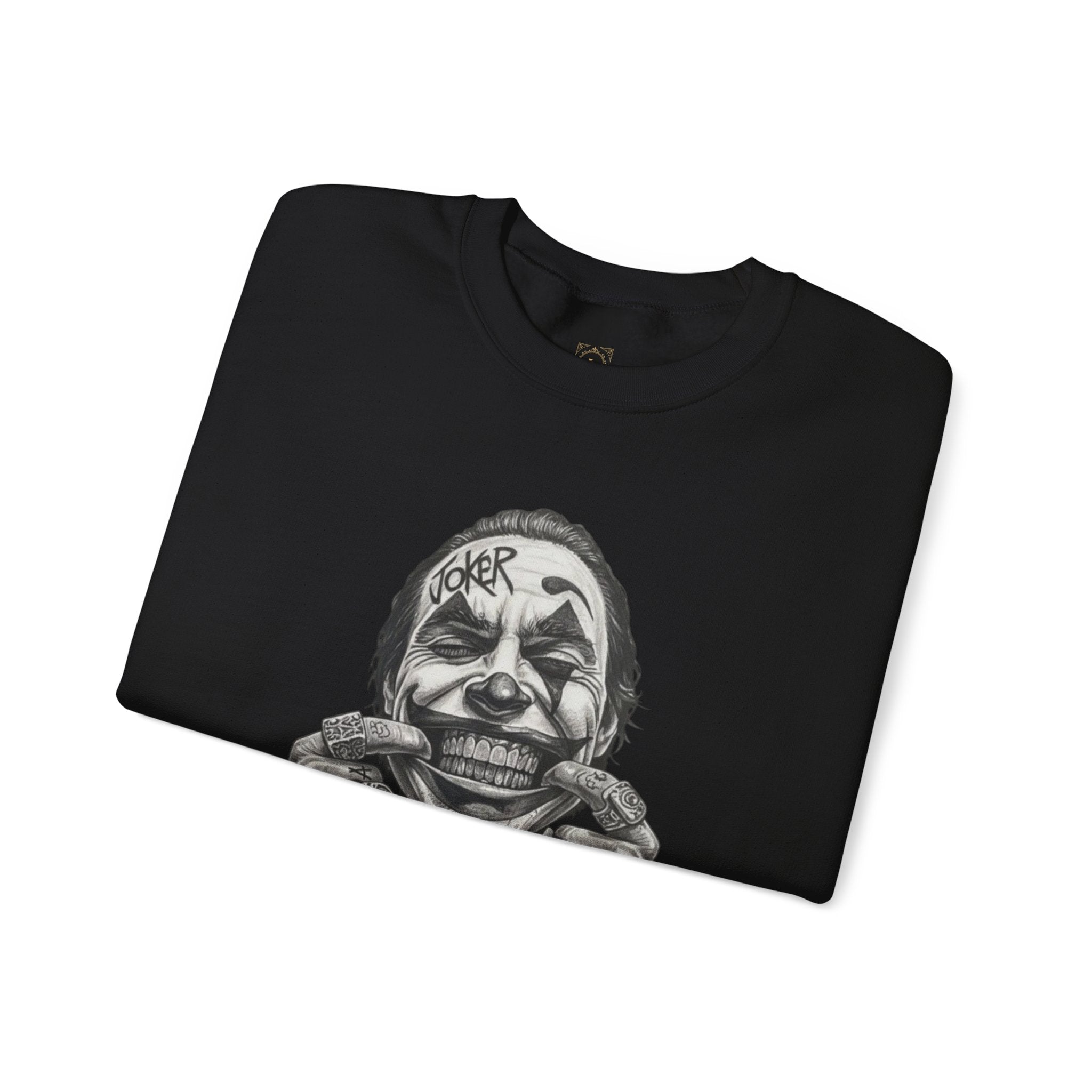 Joker Smile Crewneck Sweatshirt — Grinning Clown Graphic Pullover
