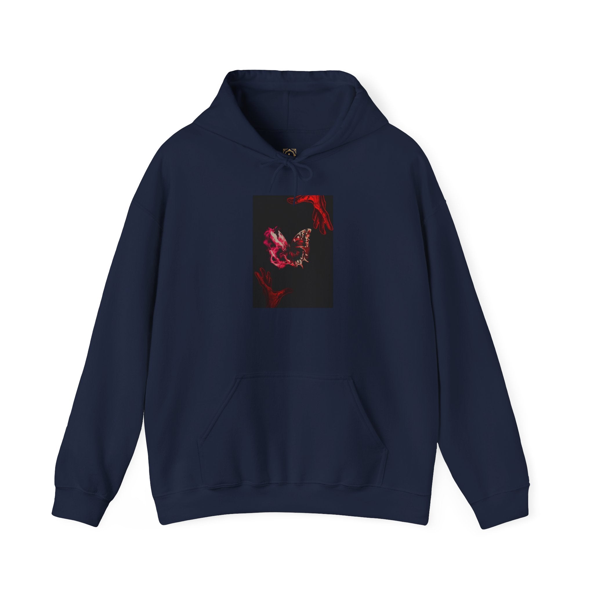 Floral Smoke Hoodie — Dark Red Rose Graphic Hooded Sweatshirt