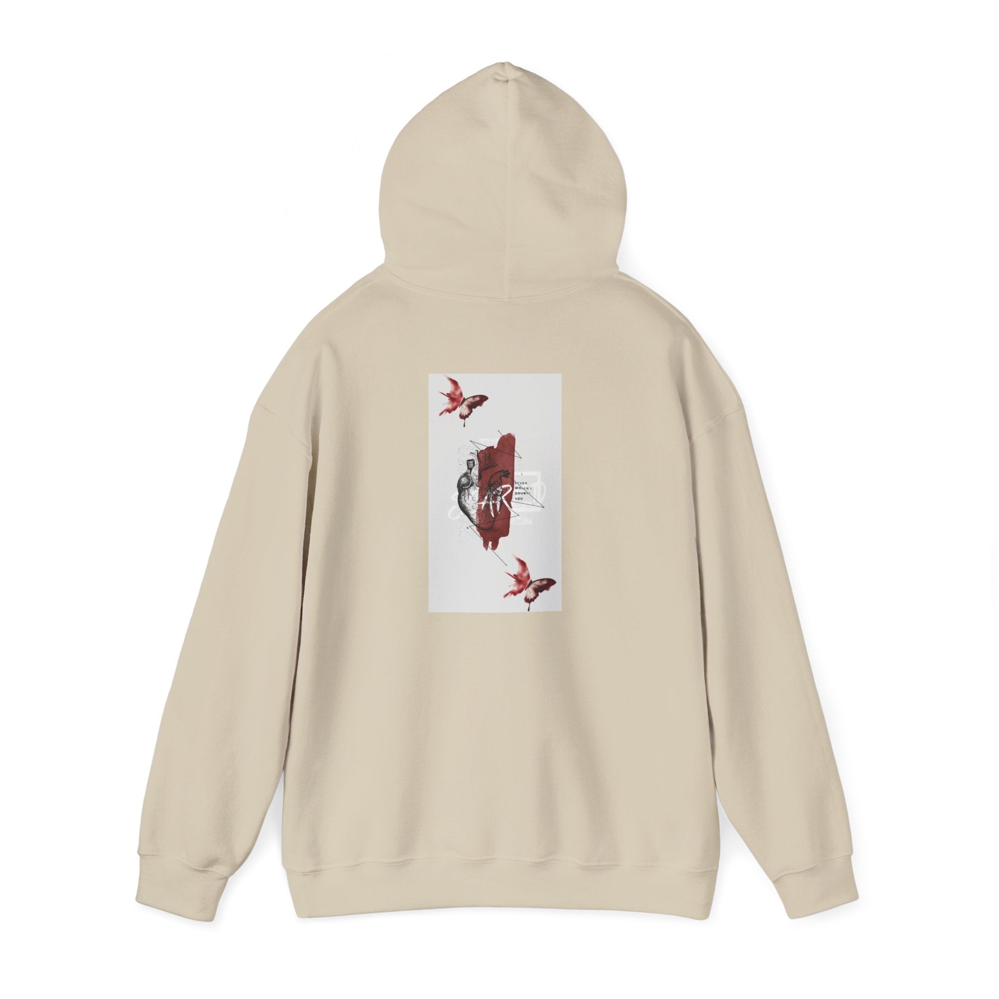 Hoodie — Romantic Red Rose & Butterflies Graphic Hoodie
