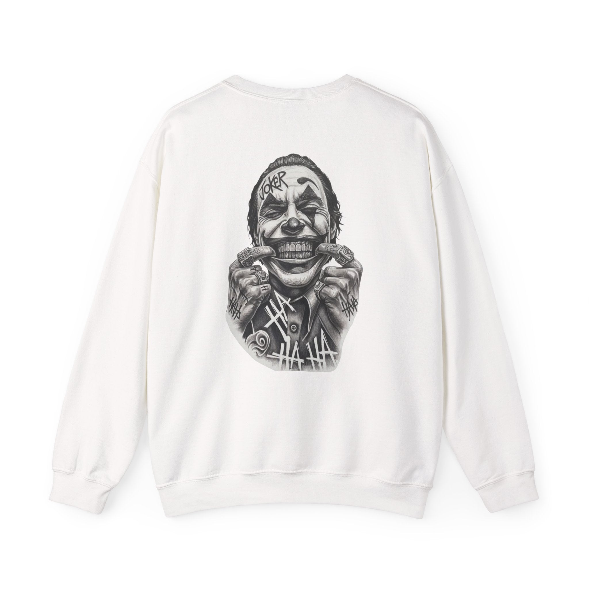 Joker Smile Crewneck Sweatshirt — Grinning Clown Graphic Pullover
