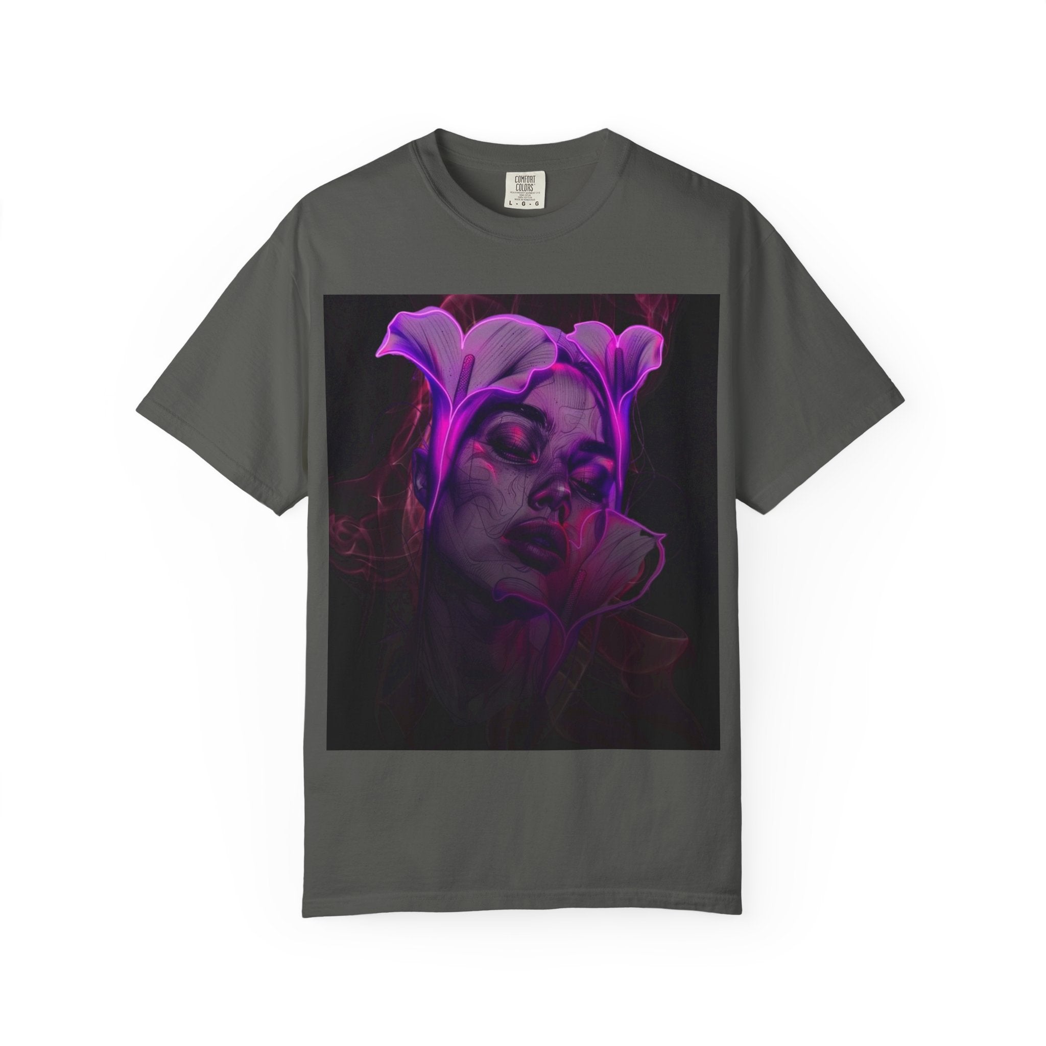 Mystic Purple Portrait T‑Shirt — Legaciess Logo Back