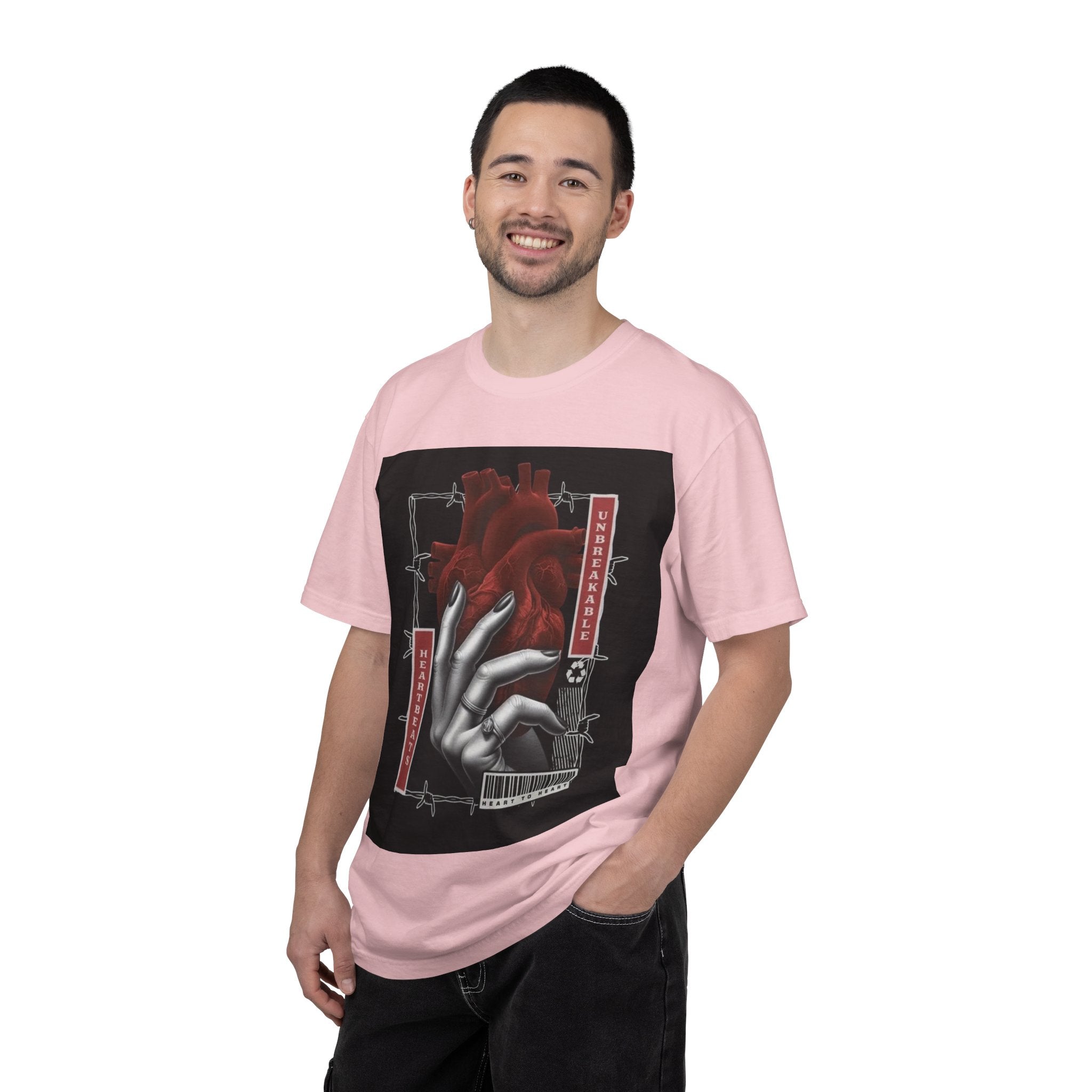 Graphic Heart & Hand T‑Shirt — 'Heartbeat' Gothic Streetwear Tee