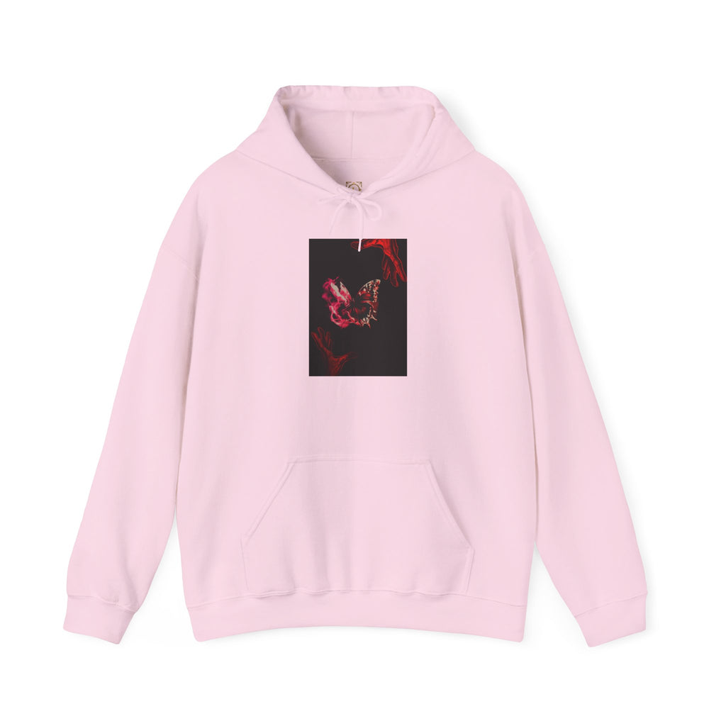 Floral Smoke Hoodie — Dark Red Rose Graphic Hooded Sweatshirt