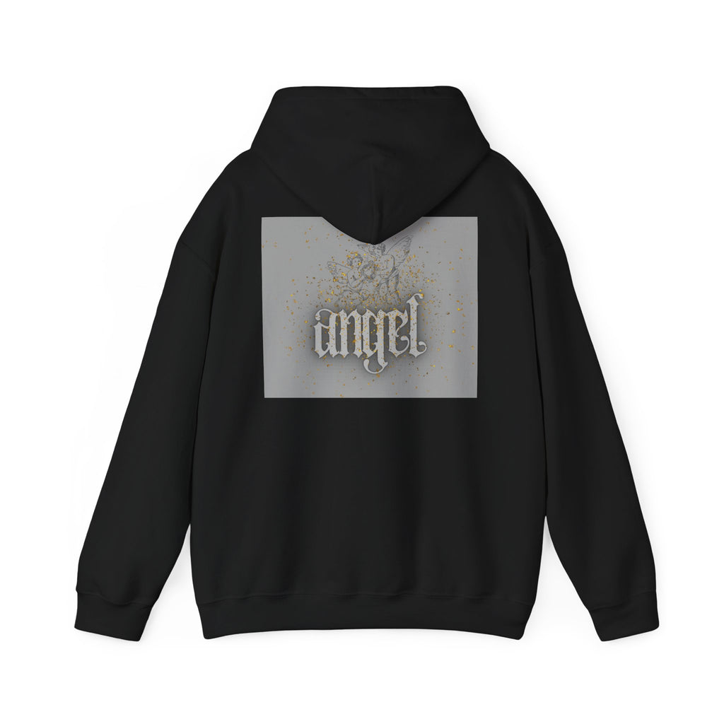Angel Gothic Hoodie — White Graphic Hooded Sweatshirt