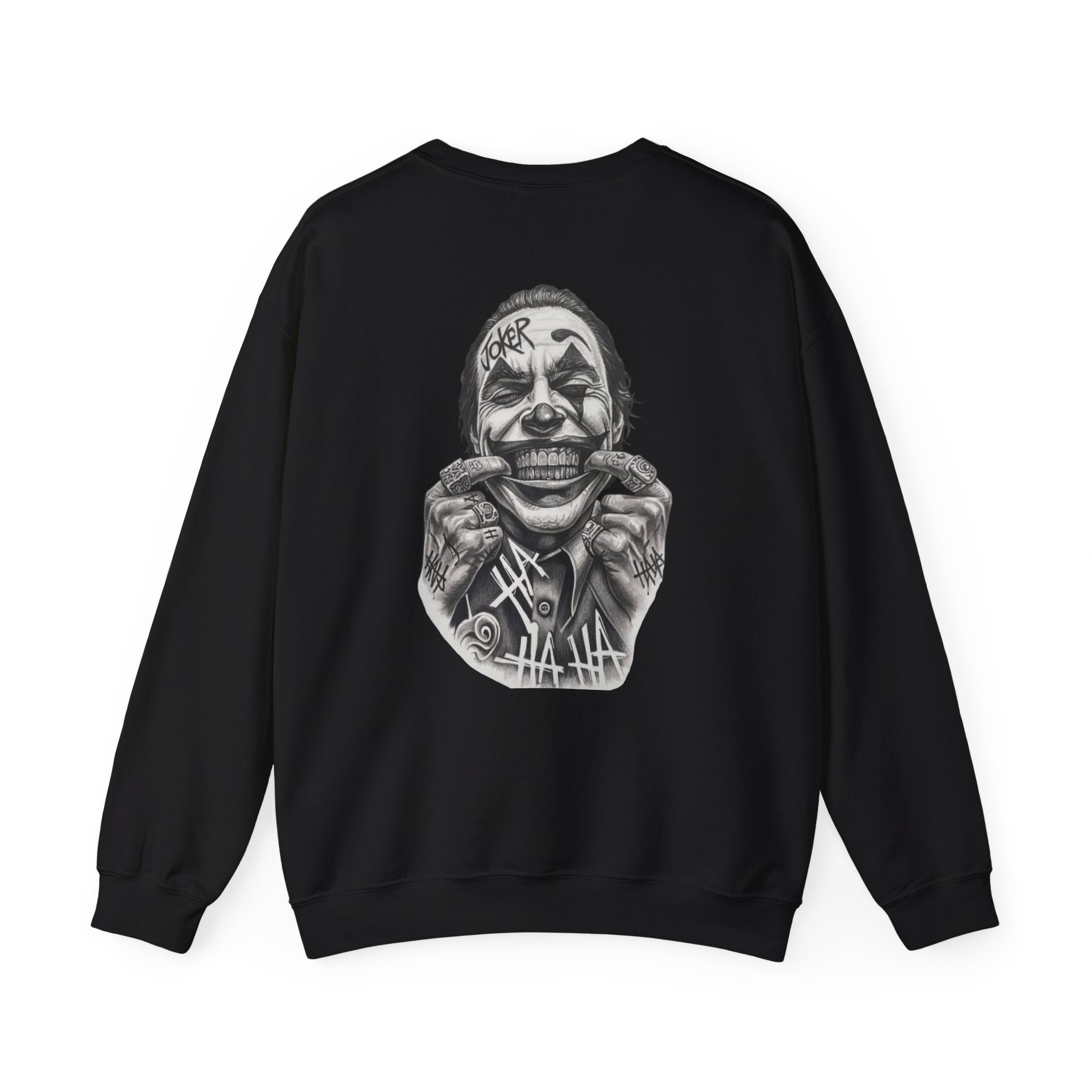 Joker Smile Crewneck Sweatshirt — Grinning Clown Graphic Pullover