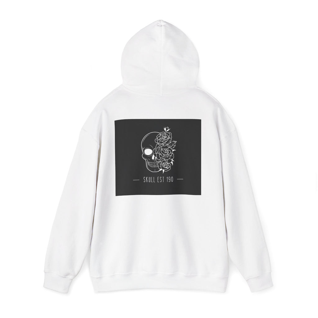 Skull & Roses Hoodie — 'Skull Est 199' Gothic Graphic Pullover